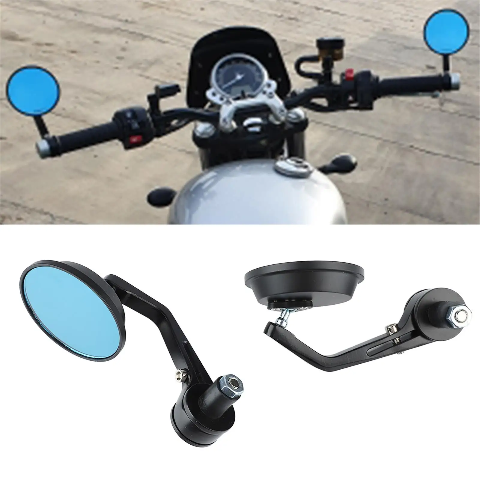 Motorcycle Rearview Mirror Wide View Aluminum Alloy Wing Mirror for scooter