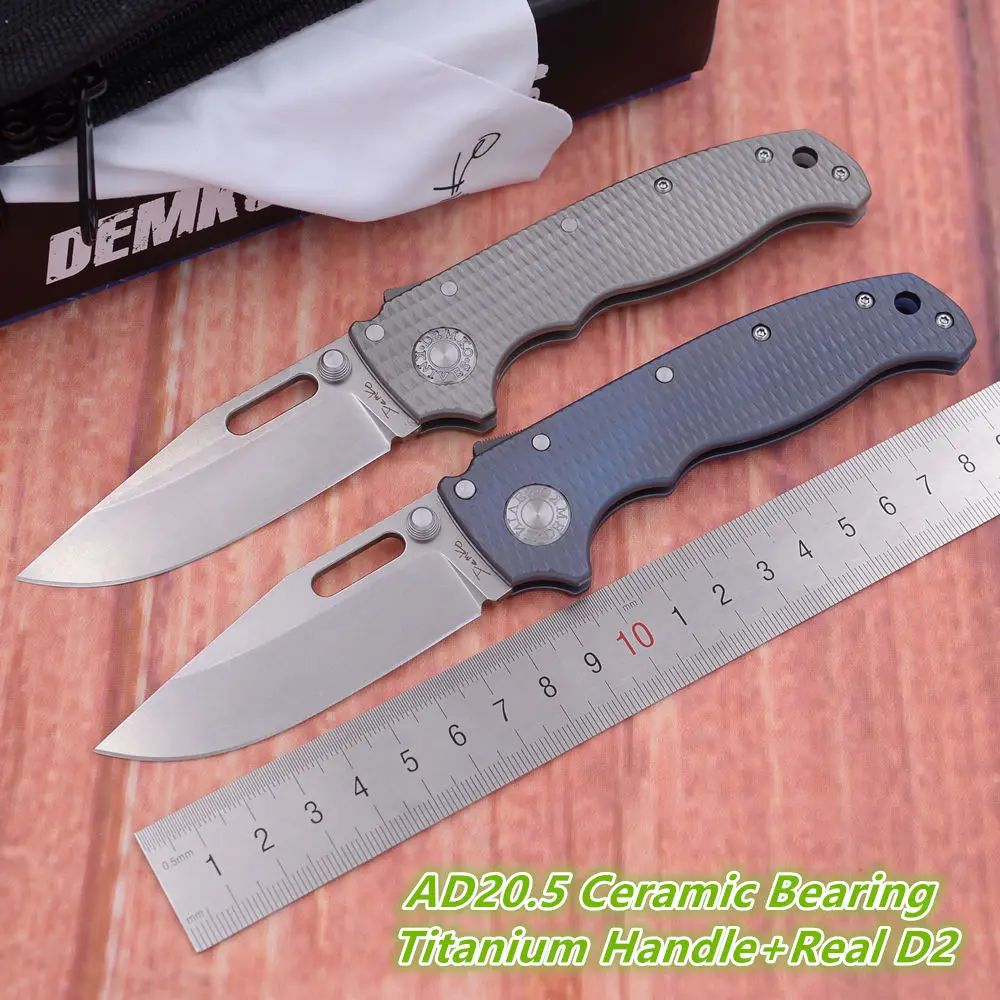 

JUFULE Made Ad20.5 Shark Ceramic Bearing Titanium Handle Real D2 Blade Folding Tactical Camping Hunting EDC Tool Utility Knife