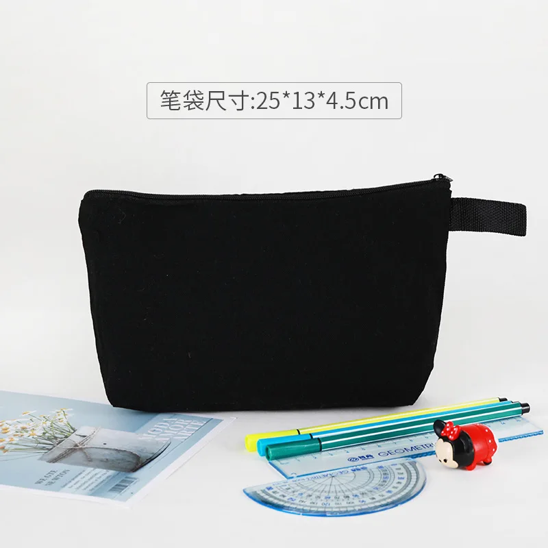 Colorful Canvas Pencil Bag Coin Organizer Zipper Cosmetic Bag Stationery Storage Pouch Girls Makeup Brushes Lipsticks Bags cosmetic bag coin purse coin wallet change bag