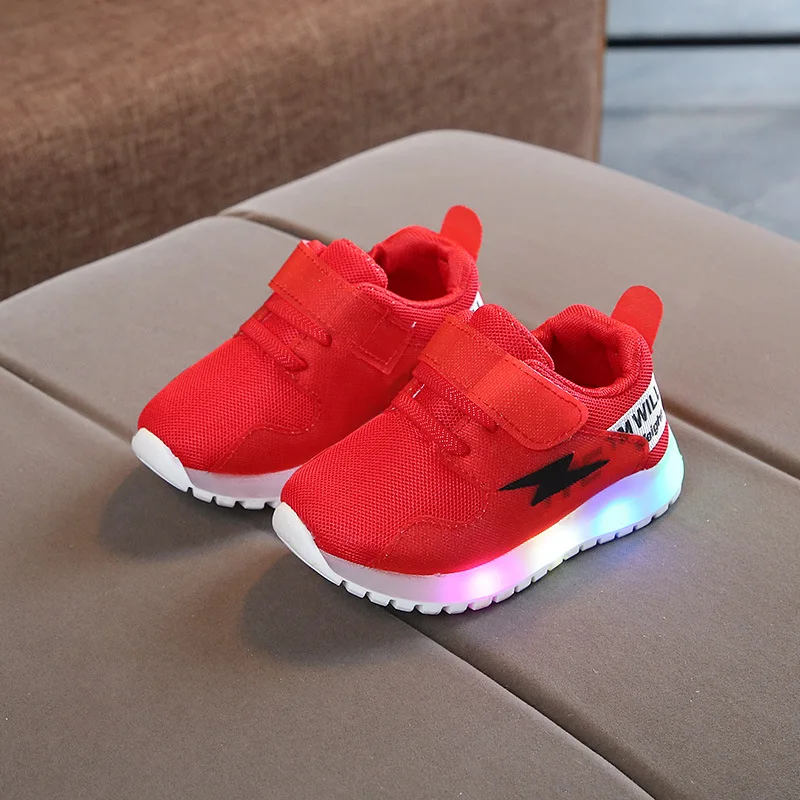 Kids Sneakers Sports Shoes Kids Sports Shoes Kids Shoes Kids Luminous Sneakers Children's Glowing Shoes Children's LED Light Up Shoes Little Boys And Girls Shining Light Mesh Sneakers