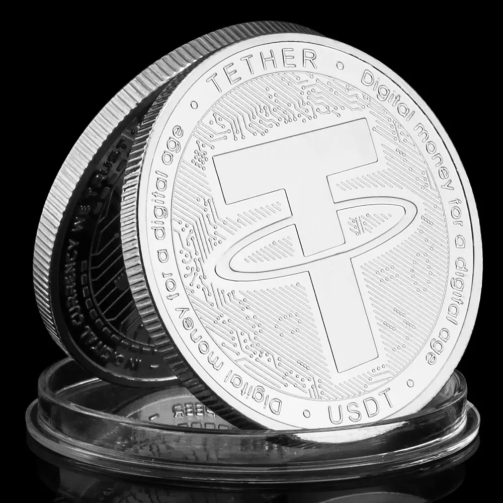 Golden-Plated USDT Cryptocurrency Collectible Coin Souvenir Gift