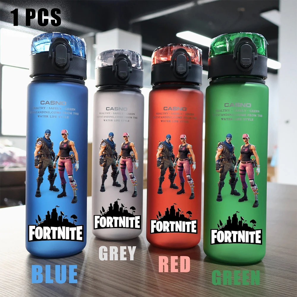 thumbnail image 1 of Taza de agua Fortnite de 560 ml, de plástico, resistente a fugas, para exteriores, de gran capacidad, para acampar, portátil, para viajes y deportes, 1 of 5