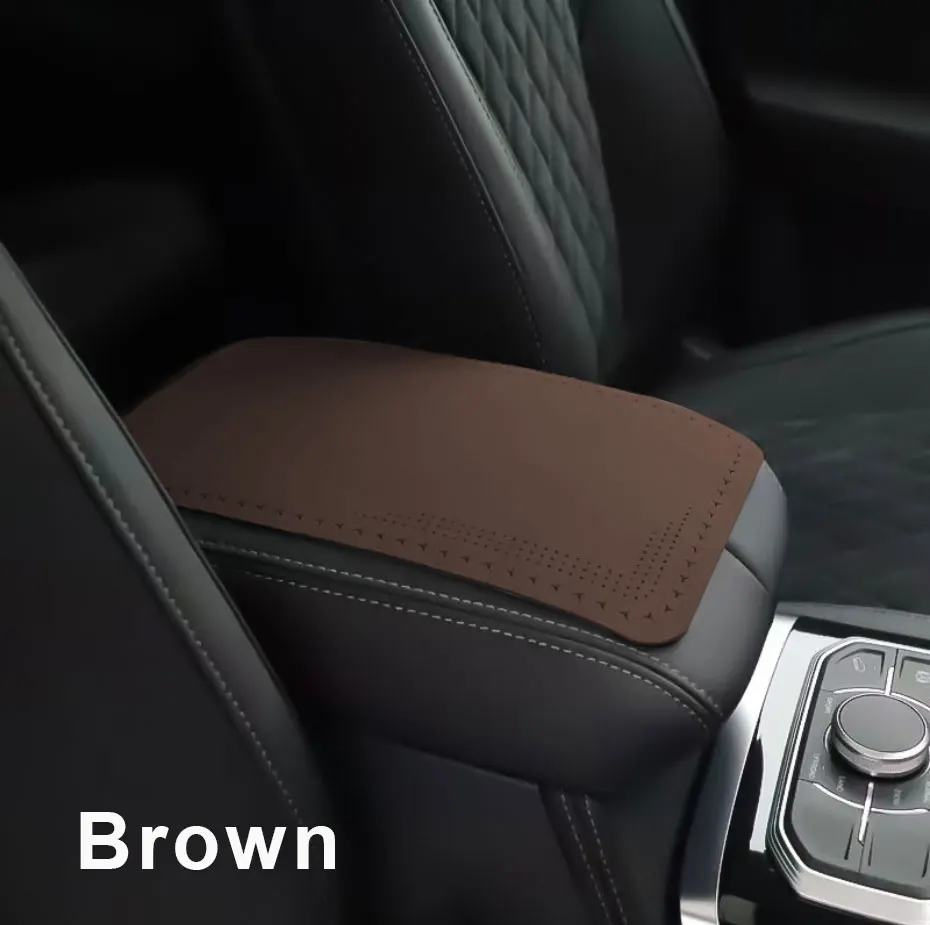 SEAMETAL Suede Leather Car Armrest Cover Mat Universal Waterproof Non-slip Auto