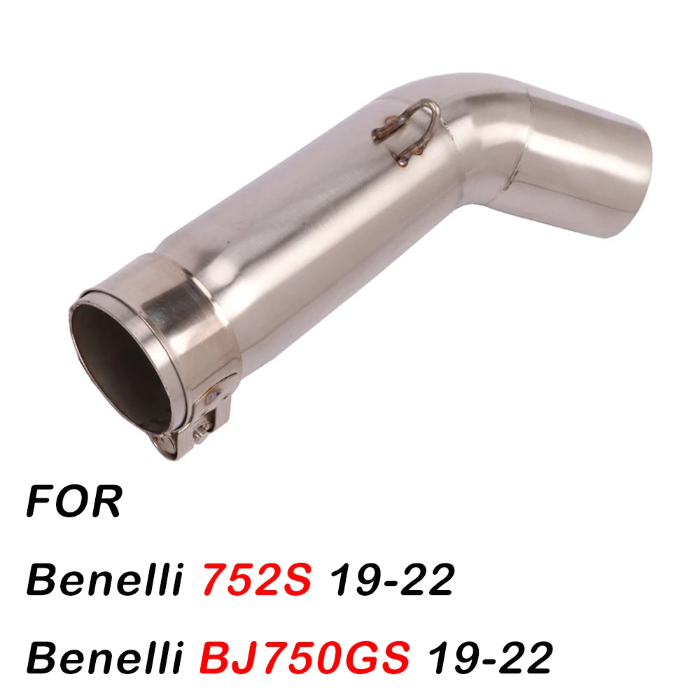 

51mm For Benelli 752S BJ750GS 19-22 Motorcycle Exhaust Pipe Mid Link Pipe Slip On Muffler Escape Tube Stainless Steel