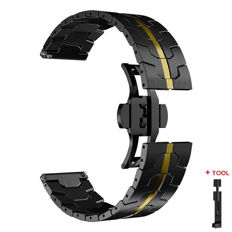Luxury 22mm Stainless Steel Strap - Premium Metal Bracelet Watchband