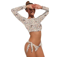 Sexy Bikini 2025 Women Swimsuit Female Swimwear Long Sleeve Bikini Set Brazilian Beachwear Surfing Swimming Bathing Suit Biquini