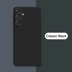 Premium Square Liquid Silicone Phone Case - Ultra-Soft Double Liner Protective Cover for Samsung F55 5G (Classic Black)
