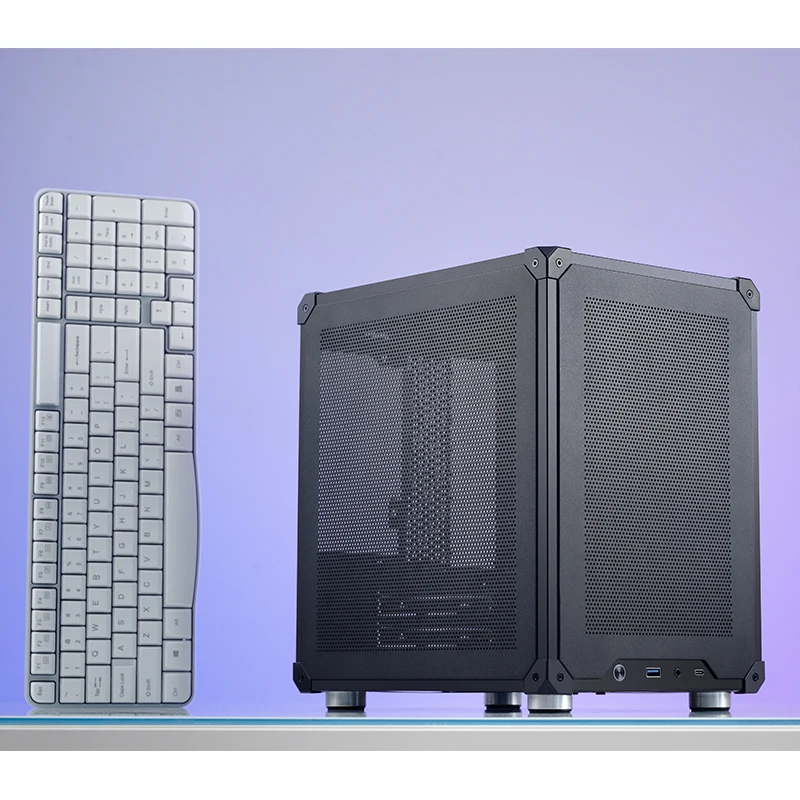 PC Case JONSBO C6 MATX Mini ITX Case For PC Type-C ATX Power Portable Mini Desktop Mesh Chassis Computer PC Case 200-255mm Graphics Card