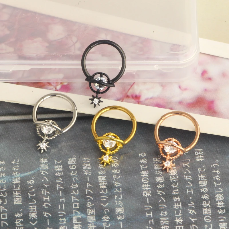 16G Septum Rings Septum Jewelry Septum Piercing Jewelry Cute Snake Butterfly Septum Ring Daith Earrings 4 color mix