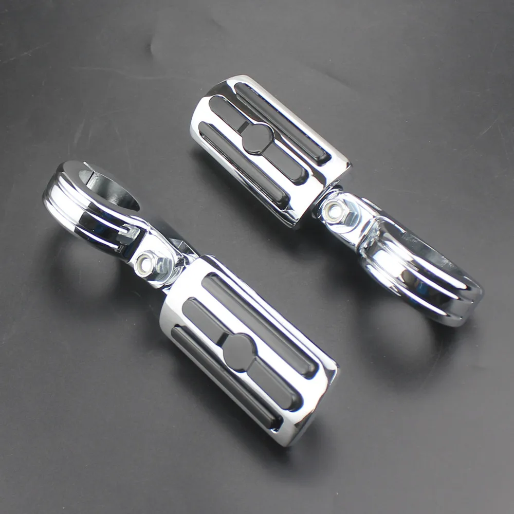 

Pair Motorcycles 1 1/4"Highway Engine Guard Crash Bar Mount Clamp Foot Pegs For Harley Cafe Racer Old School Bobber Touring