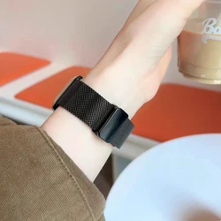 Sleek Stainless Steel Loop Mesh Strap for 42mm 44mm 45mm (Black)