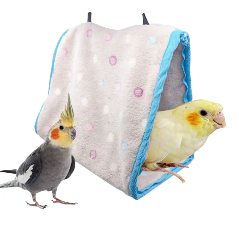 

Parrot Triangle Nest House Decoration Birds Cage Warm Bird Cabin Swallow Parakeet Budgie Nesting Supplies Plush Accessories