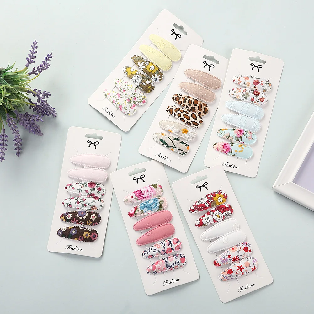 shake baby's hand 12Sets/Lot Korea 5.5cm BB Barrettes Basic Snap Baby Girl Side Bang Clip Cute Mini Hairgrips Flower PrinKids Hairpins Accessories baby headband