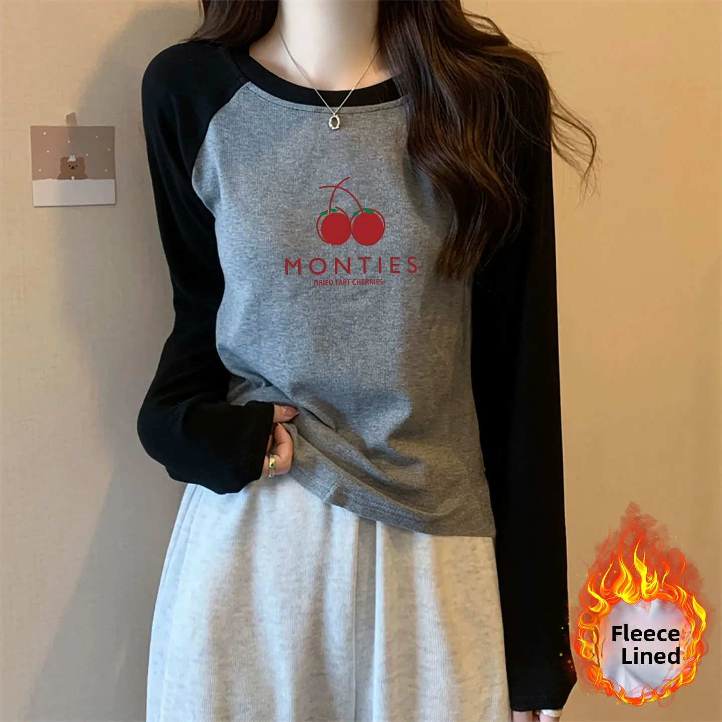 Black/gray - 161 cherry red (fleece lined)