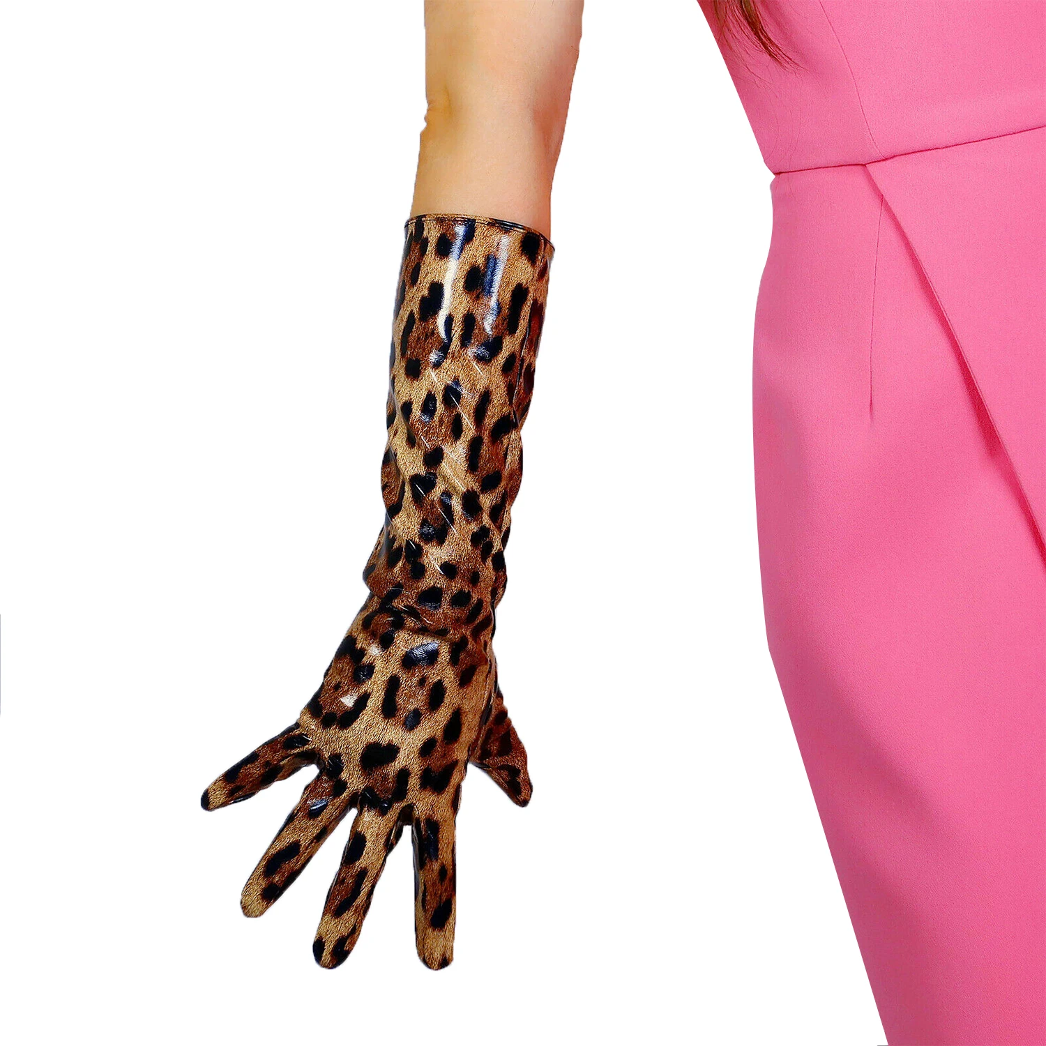 Gants Longs De Soirée En Velours - Motif Zèbre Ou Léopard - 55cm - Pour Halloween, Carnaval, Cosplay, Spectacle - 8