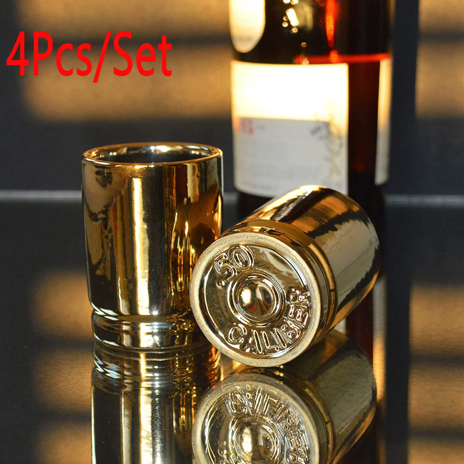 Outdoor Party .50 Caliber Shot Glass Bullet Wine CupPlastic Golden