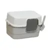Hooded Cat Litter Box with Lid Low Entry for Indoor Cats Large Cat Potty 3