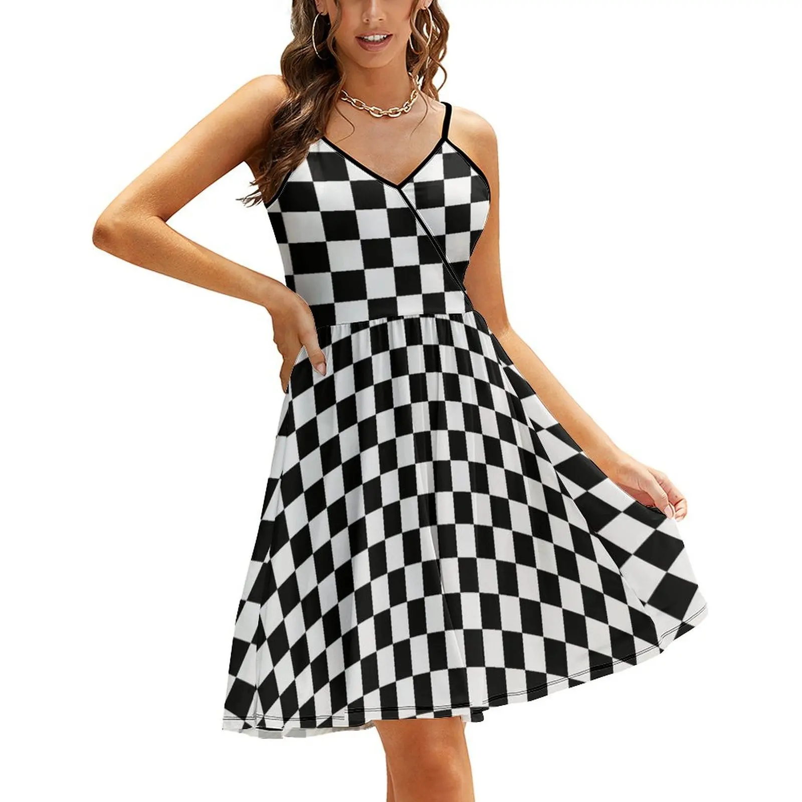 

Black white Sling Dress Cocktail of dresses long dress women