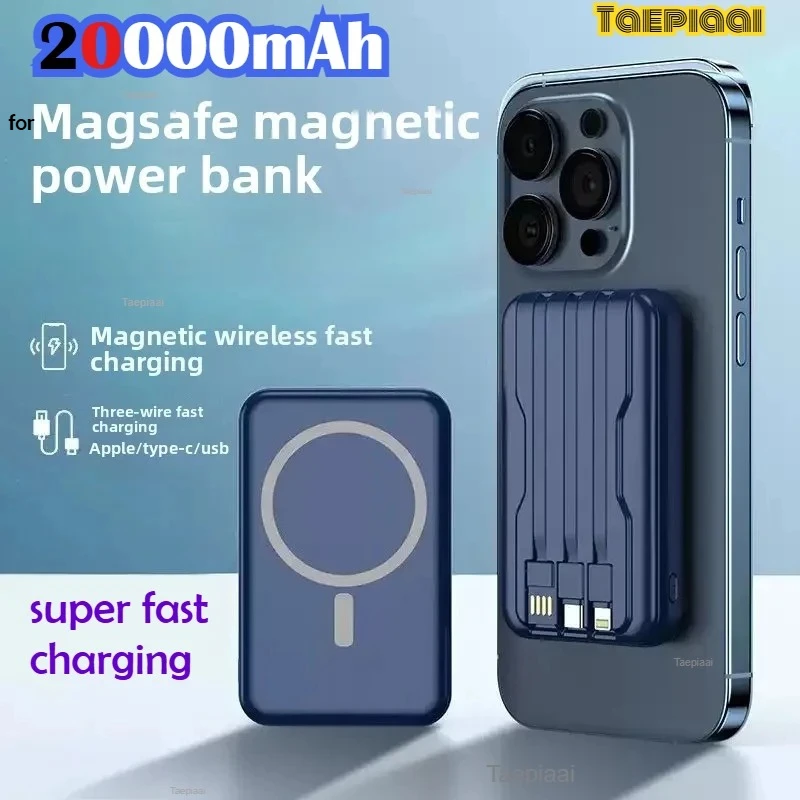 Taepiaai Power Bank Magnetico 20000mAh MagSafe - Carga Rapida PD 22.5W Inalambrico