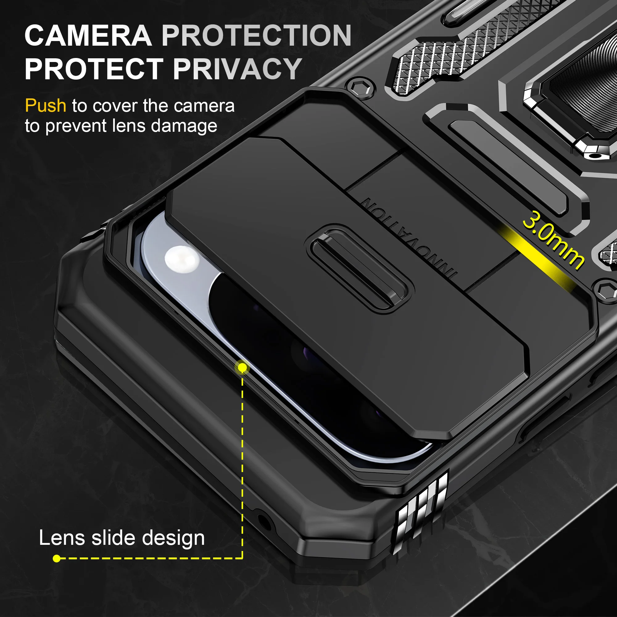 Rugged Protective Case with Bracket Ring Holder