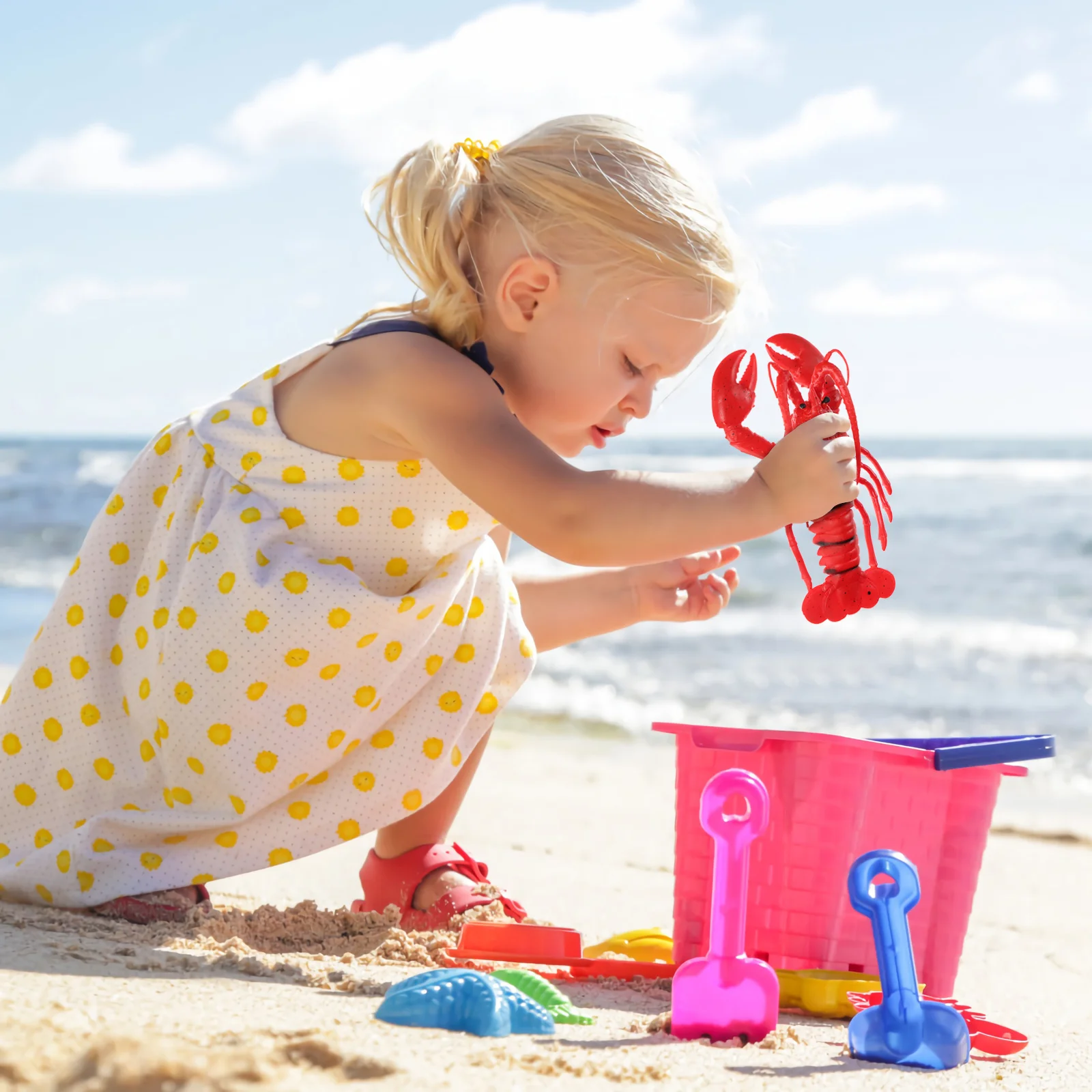 

Lobster Shape Simulation Toy Children Lobster Model Lobster Shaped Squeeze Toy Beach Swimming Pool Toy