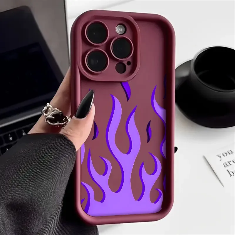 Personalized Purple Flame Pattern Phone Case Cover