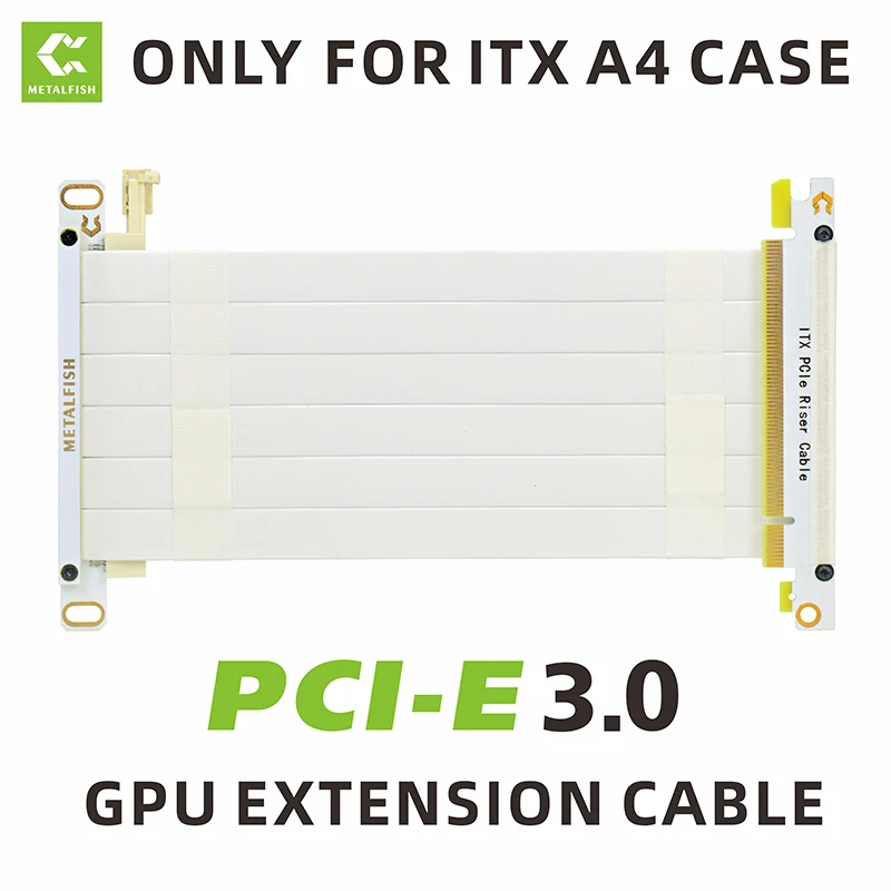 Fio Branco da Extensão do Cabo do Riser de Pcie3.0 X16 dos Peixes Metálicos para o Chassi da Estrutura de Itx a4 Mini Estojo Compacto - Imagem 4