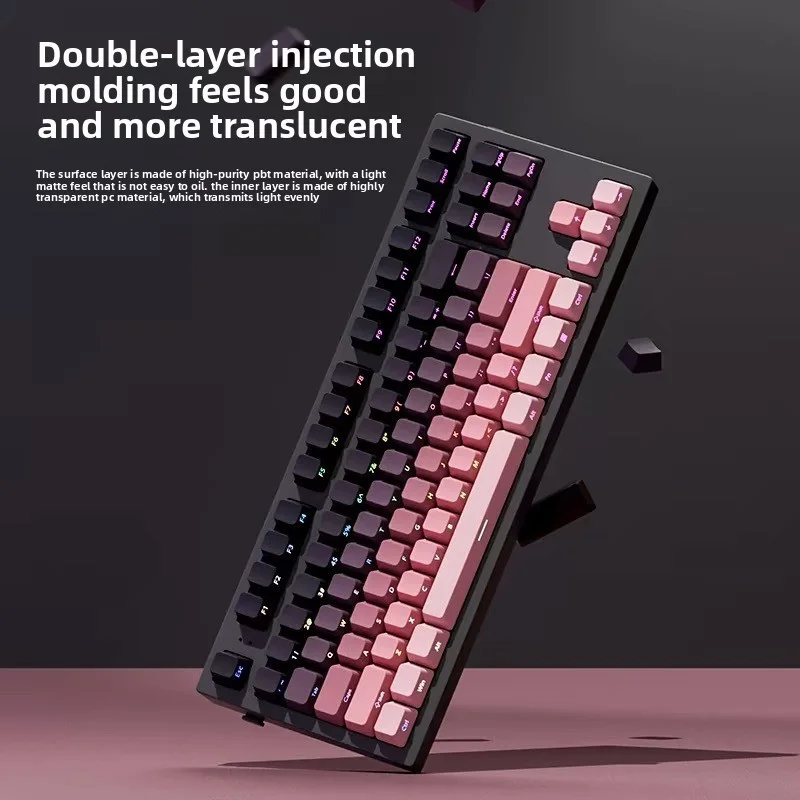 Gradient Side Printed Backlit Backlight Keycaps PBT Double Shot OEM Profile Keycaps for MX Switches Gaming Keyboard 130+key Caps