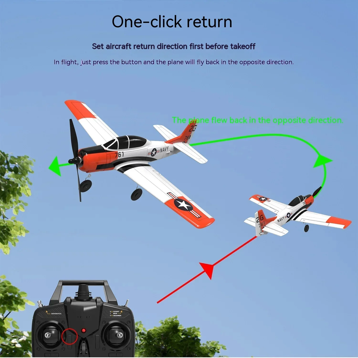 T28 항공기 트로이 4ch Rc 비행기 Rtf, Xpilot 스태빌라이저 포함, 원 키 곡예 비행 고정 날개, 야외 Rc 장난감, 어린이 선물