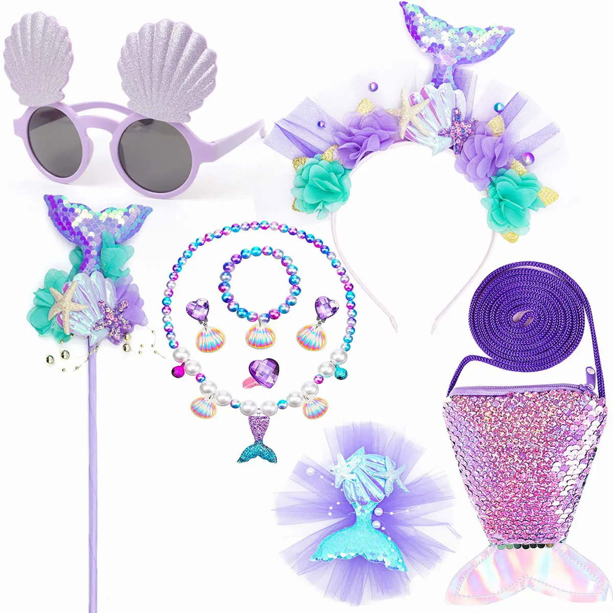 Disney Little Mermaid Classic Crown Fascia Shine Mermaid Puntelli Per Ragazza Compleanno Trendy Party Mermaid Accessori Per Capelli