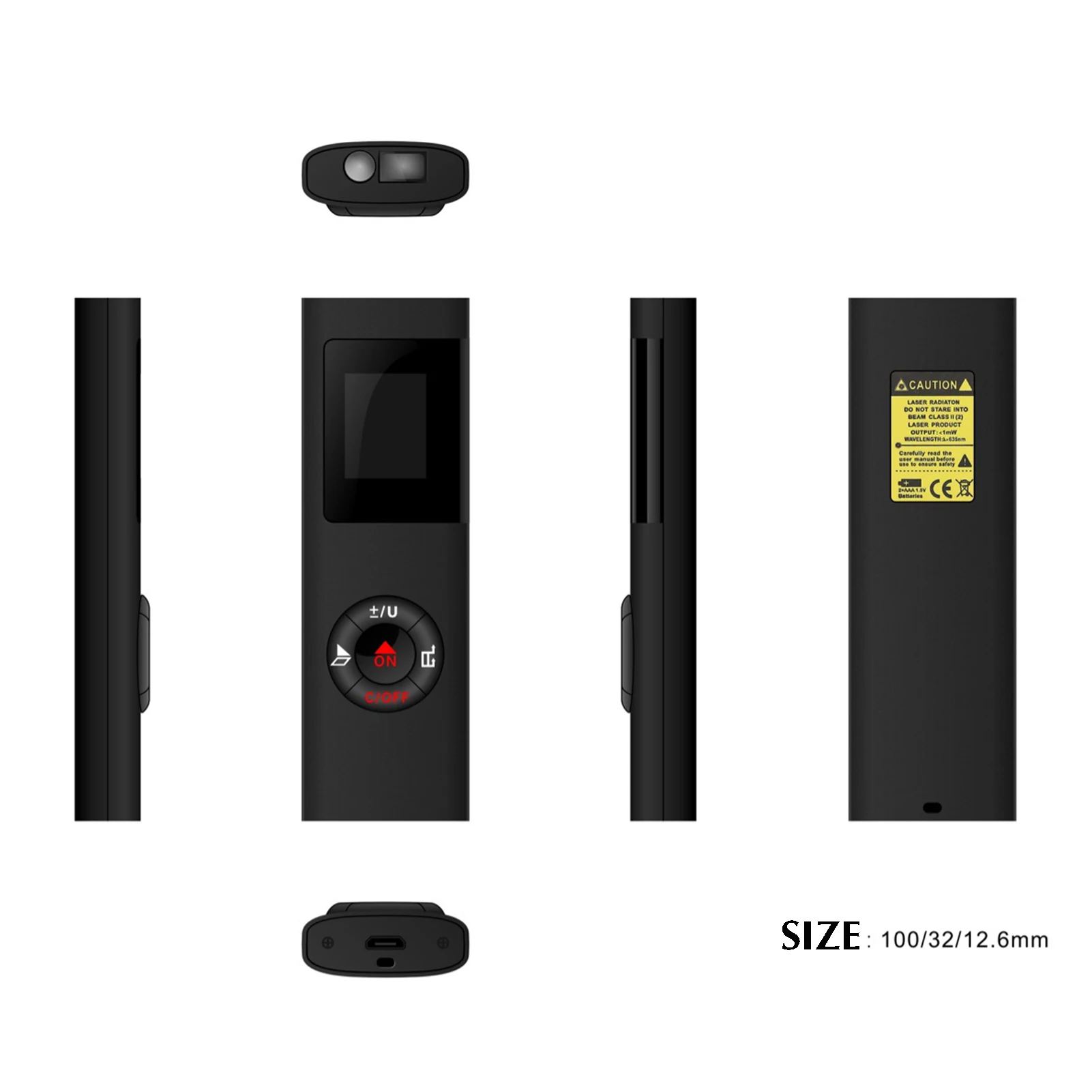 Mini Handheld Laser Distance Meter USB Charging Accuracy Measurement Instrument for Interior Decoration and Indoor