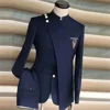 2 Pieces Slim Fit Men Suits for Wedding with Mandarin Stand Collar Male Fashion Groom Tuxedo Suit Jacket with Pants 1