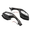 YZF R1 R6 Black L&R Motorcycle Rear View Mirrors With Turn Signals For YAMAHA R1 R6 YZF-R1 2015-2020 YZF-R6 2017 2018 2019 2020 5