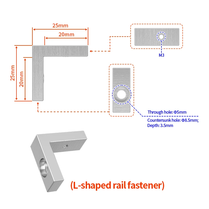 3D Printer Parts Ender3 /Cr10 X/Y Axis Upgrade Kit  Linear Rails Fixed Fittings L Type - 2