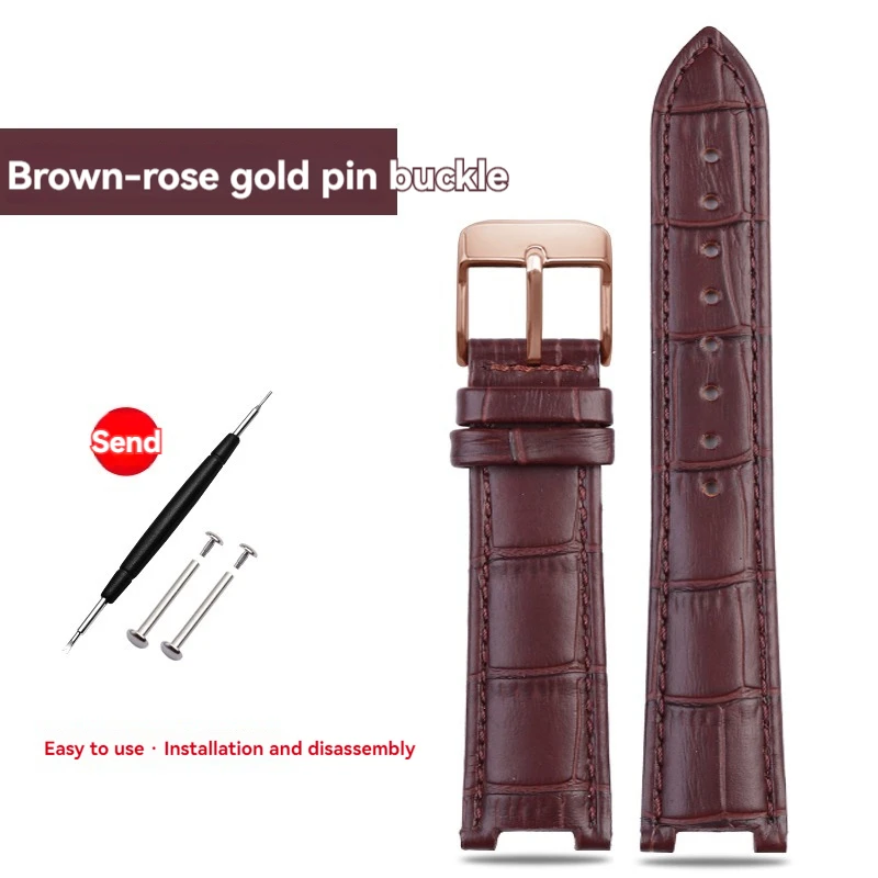 Elegant Green Brown Calfskin Cowhide Watch Strap