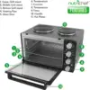 30 Quart Kitchen Convection Oven & 2 Burner Cooker - 1500 Watt Oven - 7 Cook Functions Rotisserie, Cook, Bake, Broil & 2