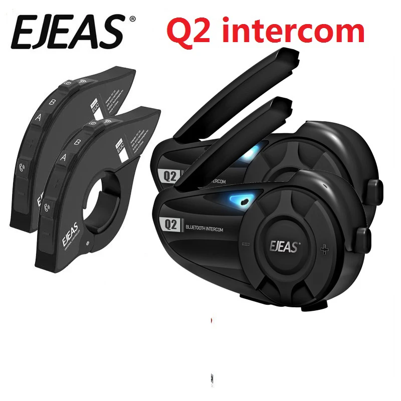 EJEAS inalámbrico Q2 para casco de motocicleta, intercomunicador Bluetooth 800, par rápido, impermeable, 2 conductores, 5,1 m| - AliExpress