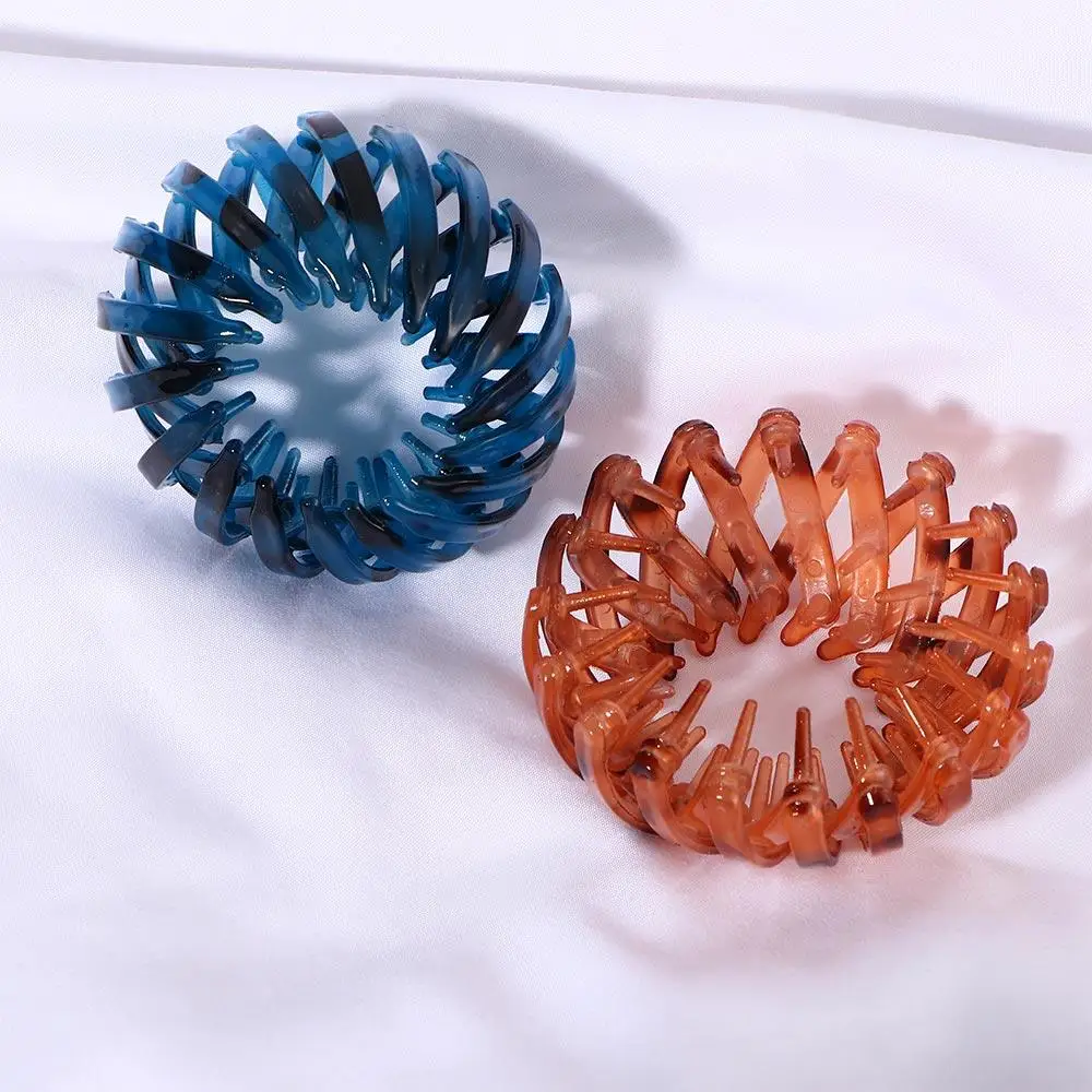 

Girls Hairstyle Tools Simple Meatball Head Temperament Stretch Bird's Nest Bun Maker Hair Ring Ponytail Buckle Hair Claw