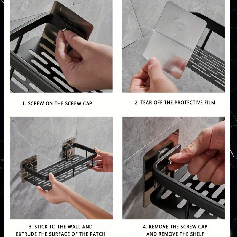 No-Drill Bathroom Corner Shelf 6