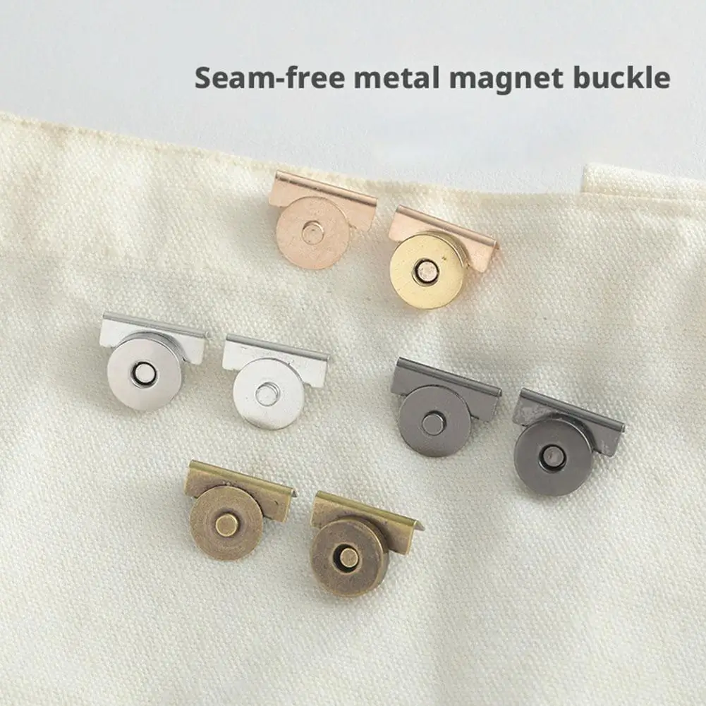 10 Pairs Magnetic Buckle DIY Accessories Snap Buttons Metal Seamless  for  Handbag Tote Bags Clothing No-Sewing Clip for Purse