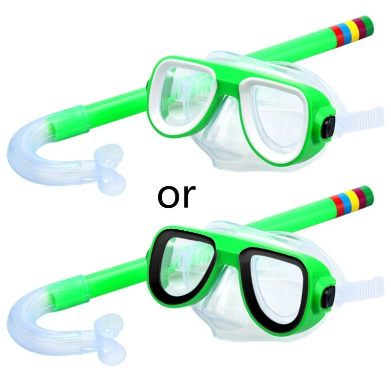 

Children Kids Snorkel Set Scuba Snorkeling Mask Swimming Goggles Glasses with Dry Snorkels Tube Equipment Non-Toxic Diving Gear