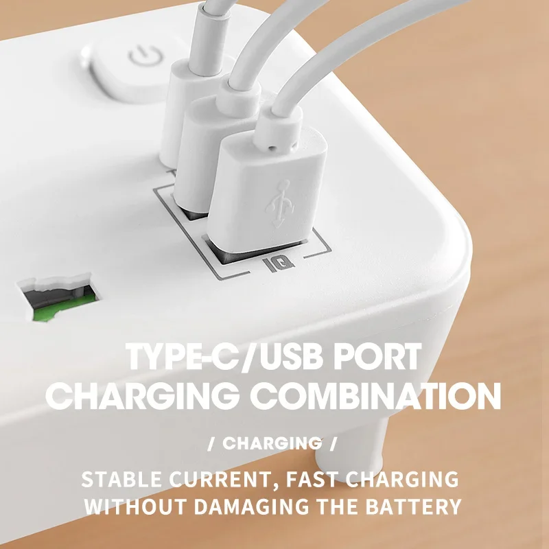 EU UK AU US Plug AC Power Strip Multiprise Wall Mounted Socket Universal Network Filter USB Ports Separate Switch light Adapter 5