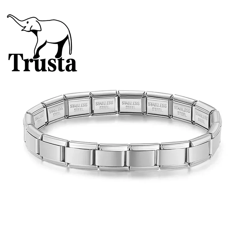 Trusta 2024 новый модный минималистичный индивидуальный эластичный Шарм итальянский 9 мм браслет из нержавеющей стали для женщин и девочек ювелирные изделия G015
