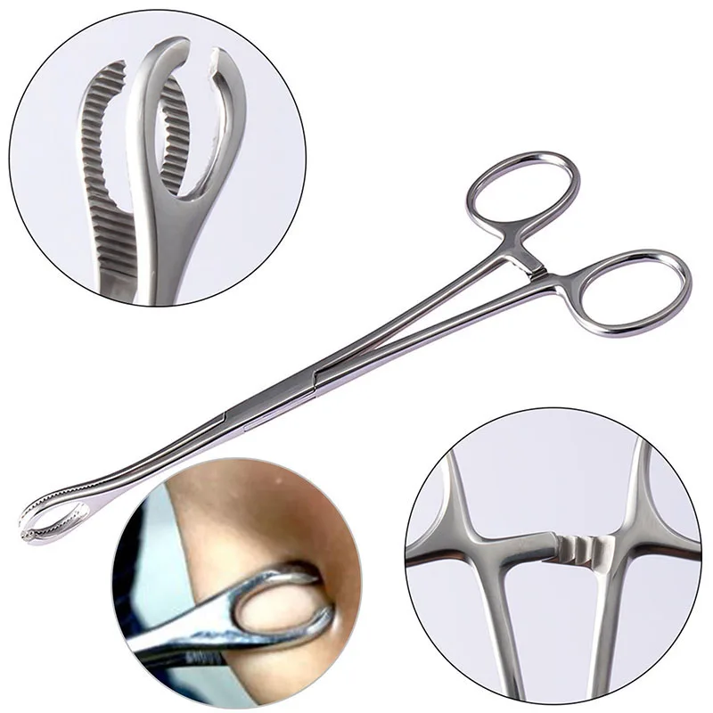 Piercing Tool 1Pc Surgical Steel Opening Closing Needle Ball Clamp Plier Different Open Shape Tweezers Piercing Professional Puncture Tool