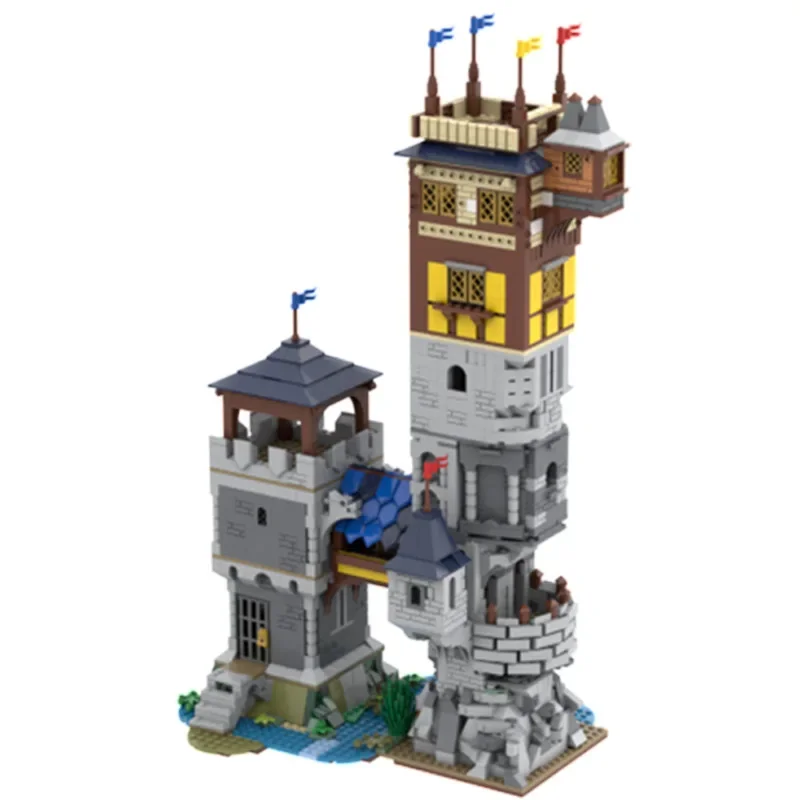 요새 모델 Moc 빌딩 브릭, 두 개의 타워 성, 기술 모듈식 블록 선물, 크리스마스 장난감, DIY 세트 조립