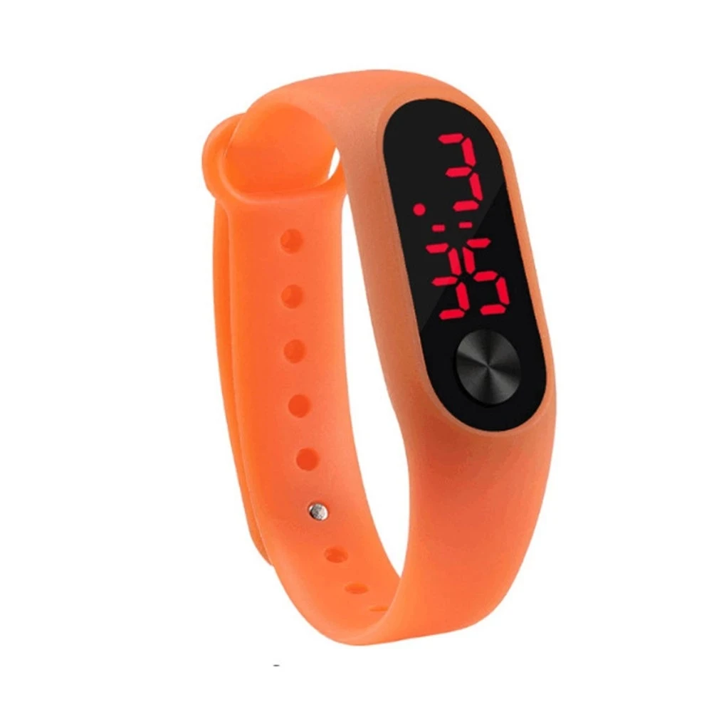Fashion Outdoor Simple Sports Red LED Digital Bracelet Watch Men Women Colorful Silicone Watches Kids Children Wristwatch Gift