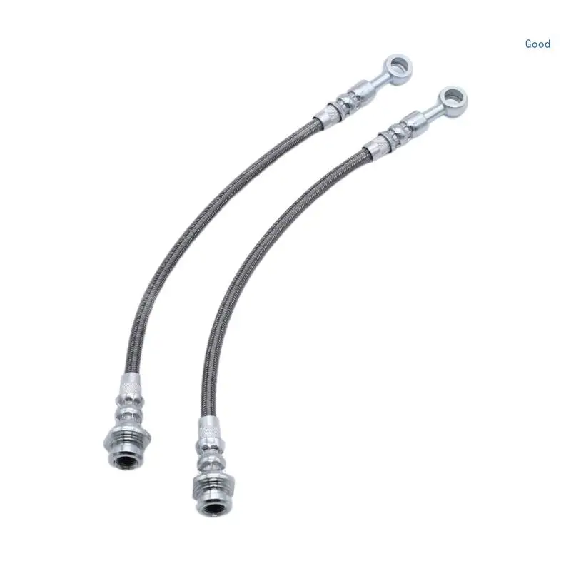 2pcs Stainless Steel Braided Brake Lines Braided Brake Line for Vehicle Owners