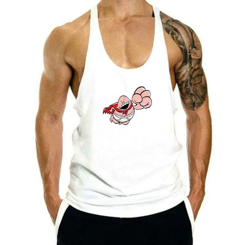 

Captain Underpants tank top men Movie Humor tank top men tank top men Men sleeveless Tees 100% Cotton Print Mens Summer sleevele