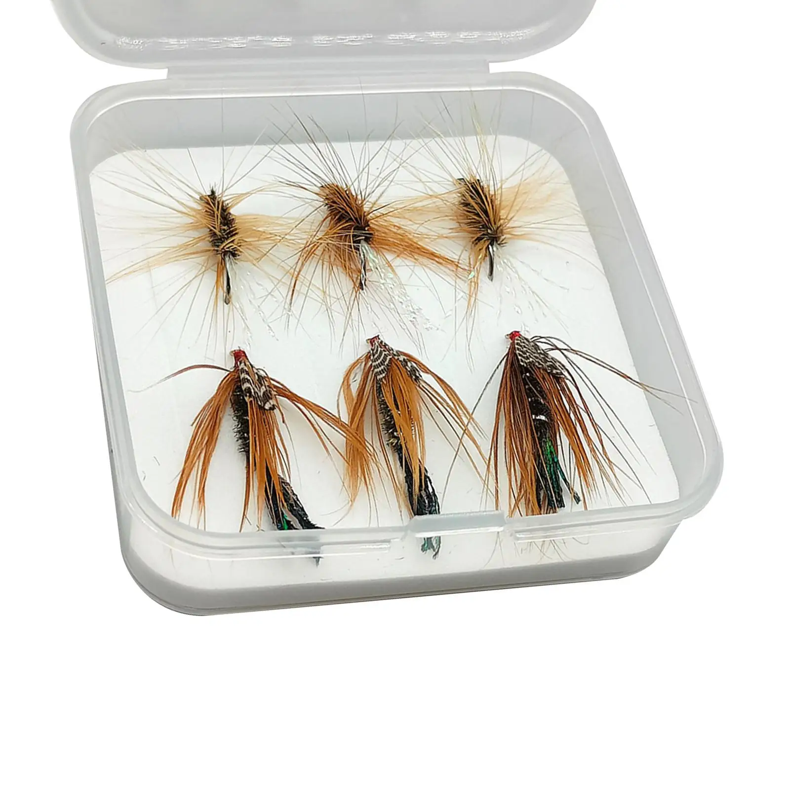 6Pcs Realistic Fly Fishing Lures Accessories Support Portable with Hook for Freshwater Gifts Anglers Beginners Saltwater