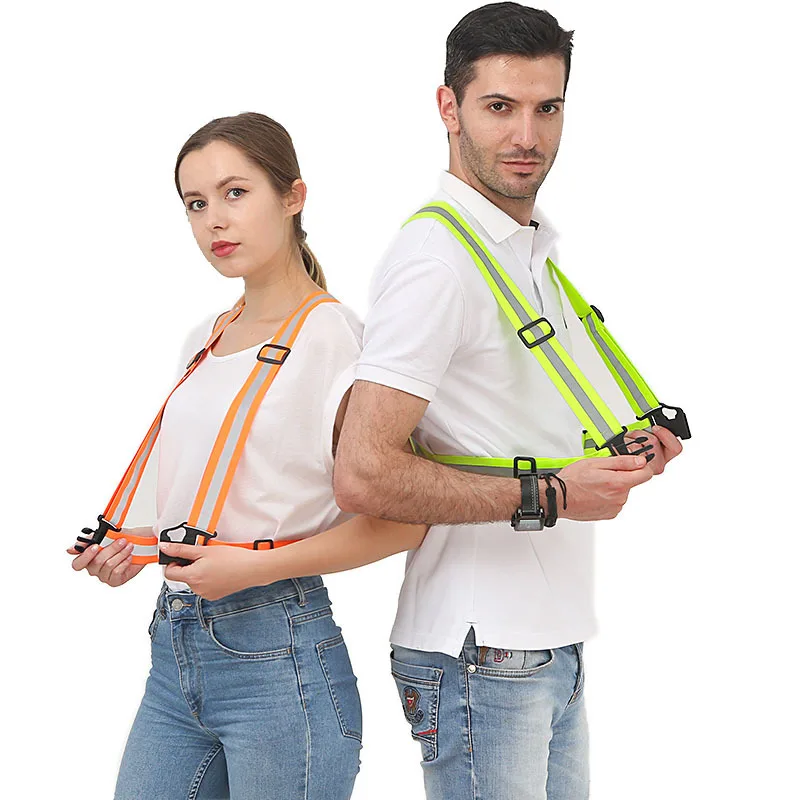 Cycling Jogging Safety Highlight Reflective Vest Night Work Security Running Reflective Straps High Visibility Vest cycling vest reflective safety vest safety vest